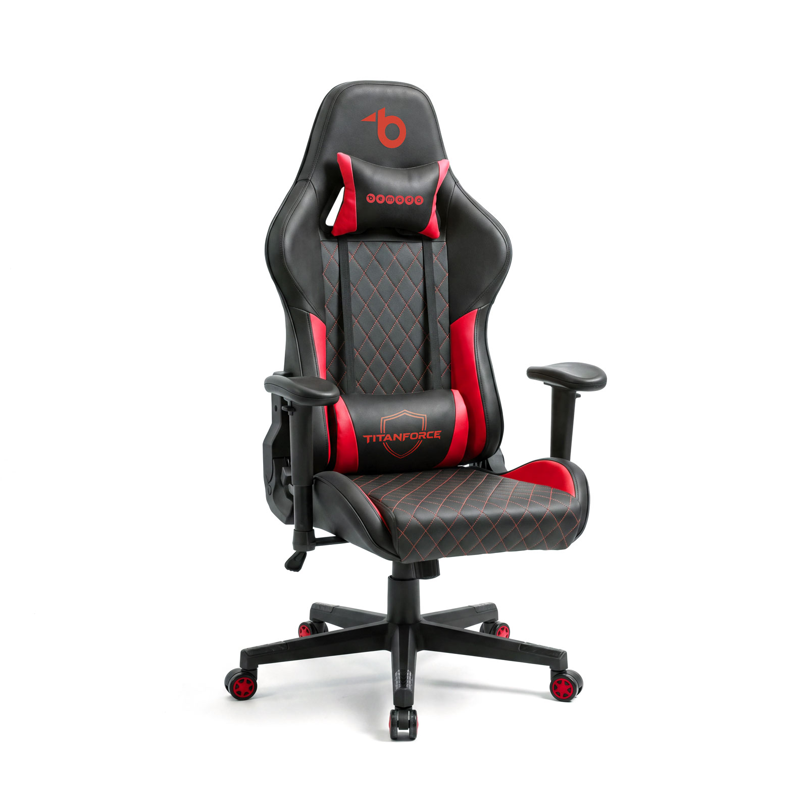 Igričarski gamerski stol TitanForce z blazinami - črna/rdeča - 122 x 65 x 53 cm