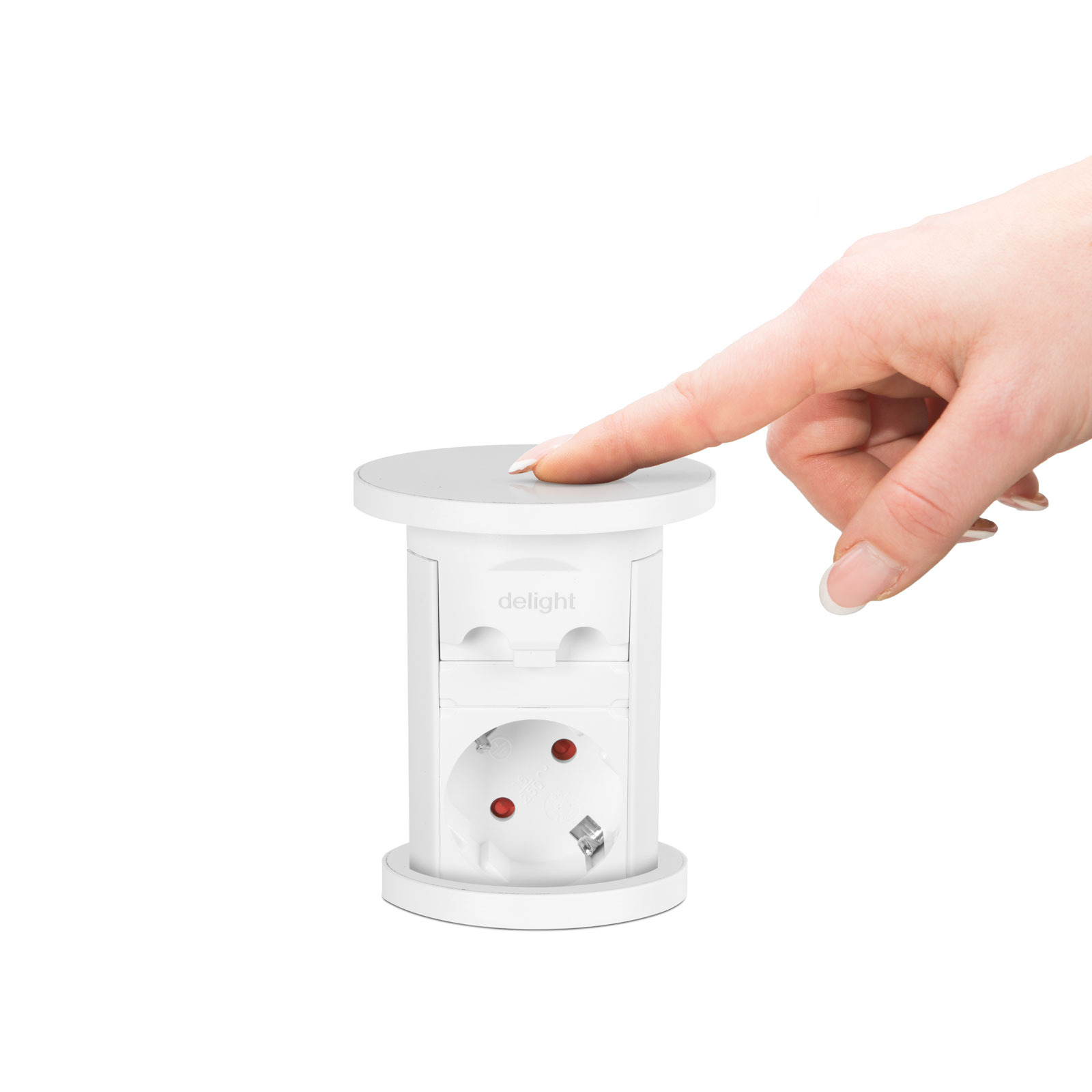 Pop-up power socket - white